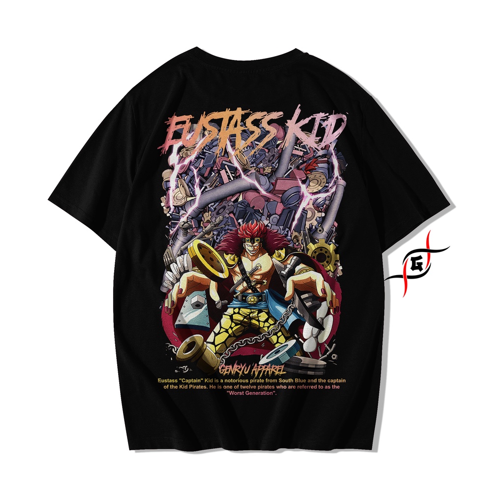GENRYU Eustass Kid "Captain Kid" Anime One Piece Baju Kaos T-shirt Cotton Combed 24s