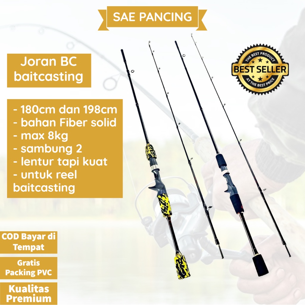 Joran Casting BC Fiber Max Drag 10kg 8-17lb 165, 180, 200 - Joran BC Murah - Pancing Casting Lentur 