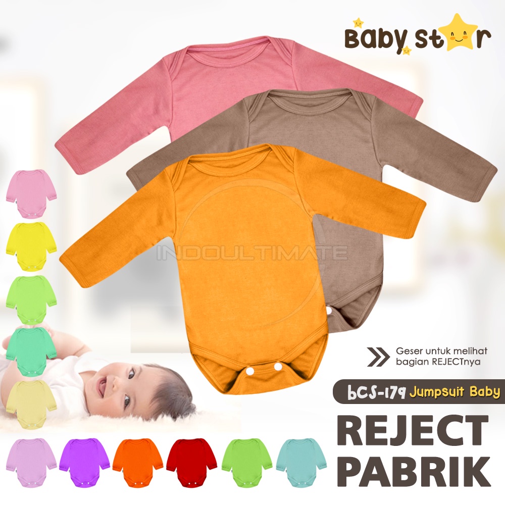 REJECT SALE 1 Pcs Jumsuit Bayi Jumper Bayi BABY STAR Baju Bayi Perempuan Laki Laki Cewek BY BCS-178 Baru Lahir 3, 6 Bulan Jumper Jumpsuit Jumsuit  Setelan Set Baju Bayi Baby Perempuan Laki Laki