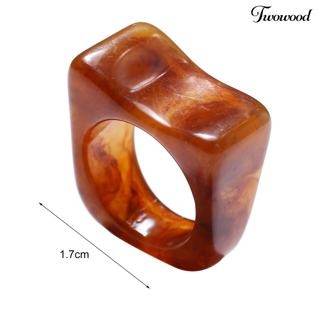 Cincin Transparan Bentuk Geometris Gaya Vintage Untuk Unisex