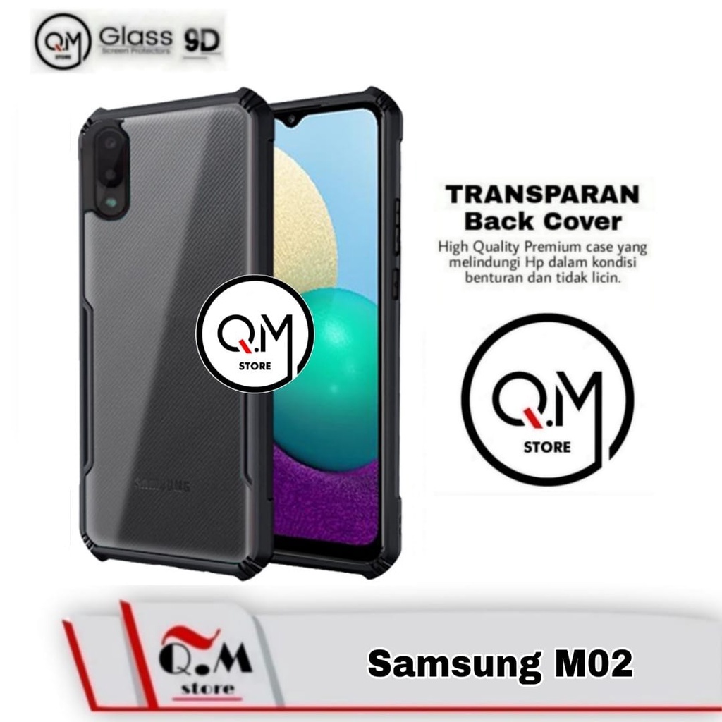 Case Samsung M02 Shockproof Transparent Armor Casing Pelindung Back Cover