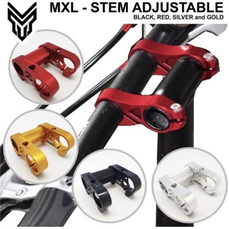 Stem adjustable MXL 25,4 double stem sepeda lipat Warna MXL