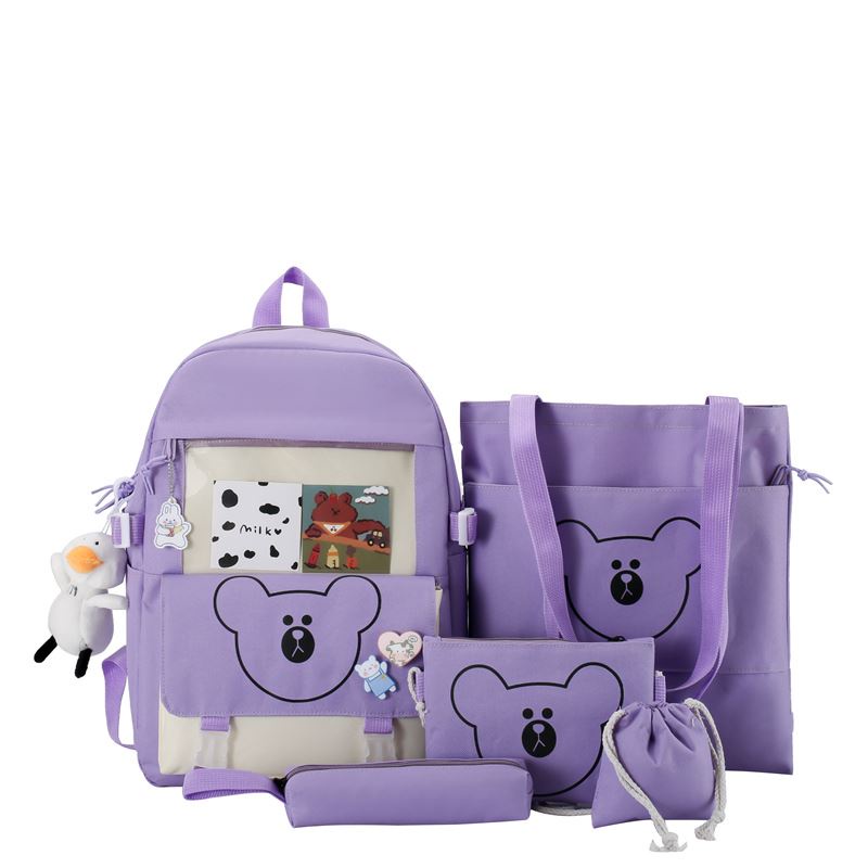 TASHAPPY JT12471 Tas RANSEL Canvas Wanita Cantik 5IN1 Motif Imut Lucu import model korea supplier tas import