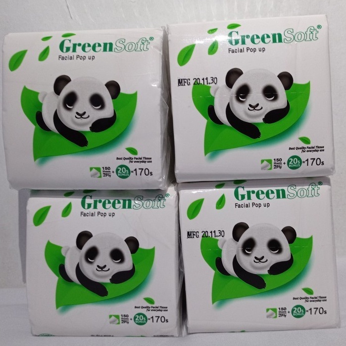 TISU GREEN SOFT PANDA POP UP 170sheet