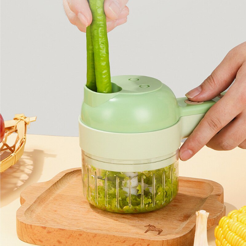 &lt; M.A &gt; Blender Sayur 4 in 1 Model Genggam Food Chopper Elektrik Mini Tanpa Kabel