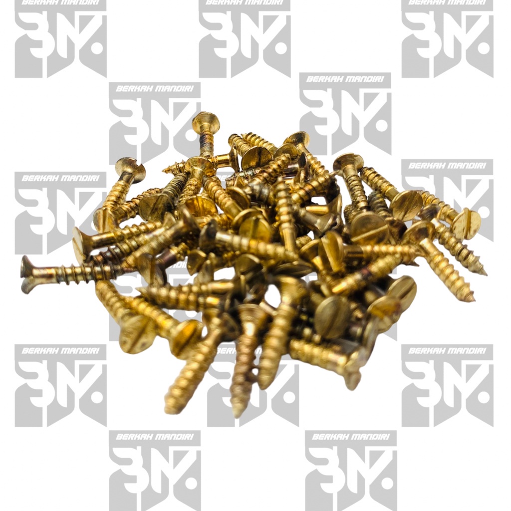 CWH Sekrup Gold Baut Kayu Ukuran 5/8&quot; x 5MM 1,5CM  Kepala (-)MIN Skrup Wood Screw (Harga per Box)