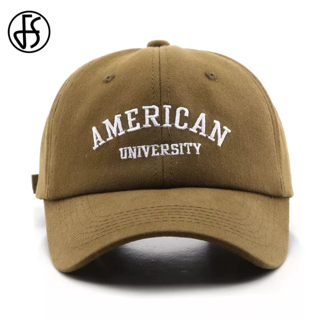 Topi Baseball Hat Cap AMERICAN university  Casual Distro Vintage Pria Wanita terbaru bahan rapel denim di blakang cakep besi termurah COD