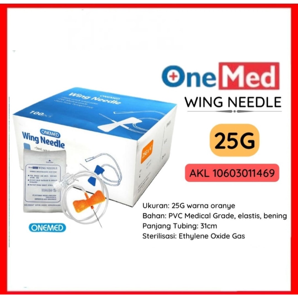 ONEMED Wing 23G 25G 27G / Scalp Vein Wing ONEMED 23G 25G 27G