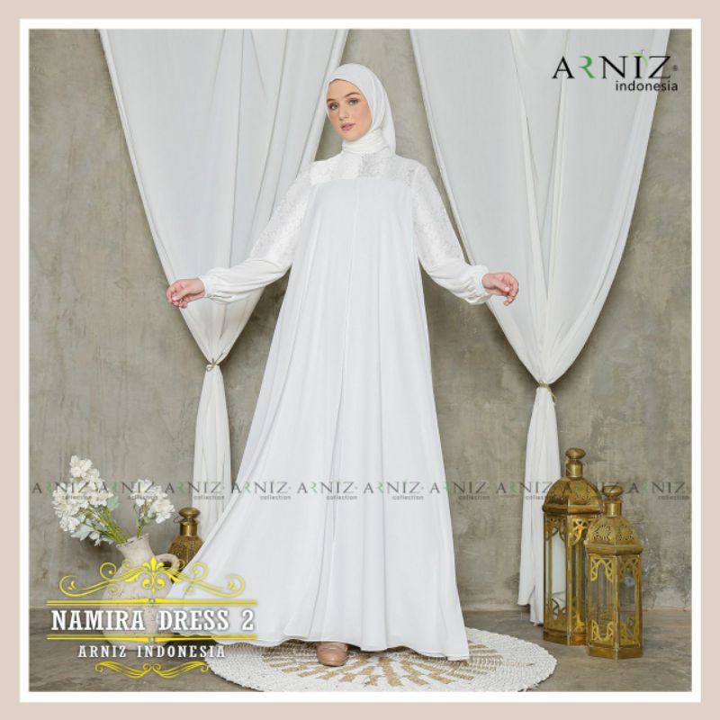 Namira dres seris 2 putih by Arniz collection