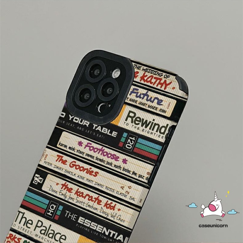 Soft Case Silikon Tekstur Kulit Motif Label Huruf Untuk iPhone 11 14 13 12 Pro Max XR 7 8 Plus X XS Max 13 14 Pro Max