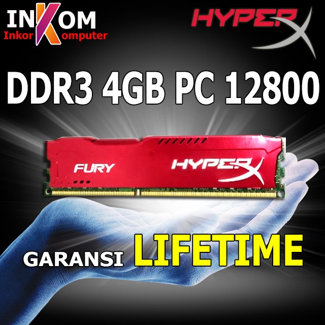 RAM MEMORY / RAM PC HYPER X FURY GAMING DDR3 4GB