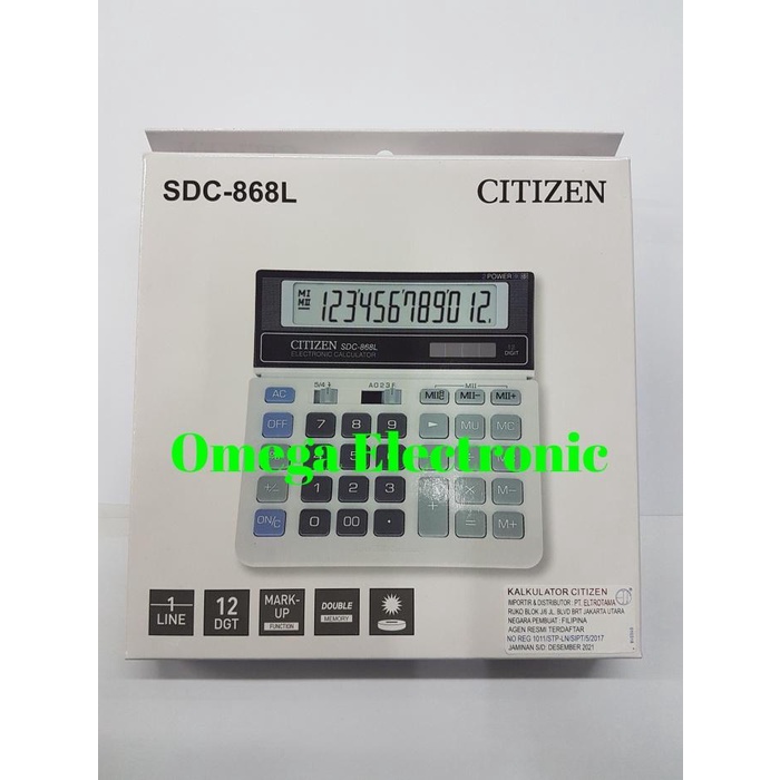 

ORIGINAL Citizen Calculator SDC-868L - Kalkulator Desktop Meja Kantor