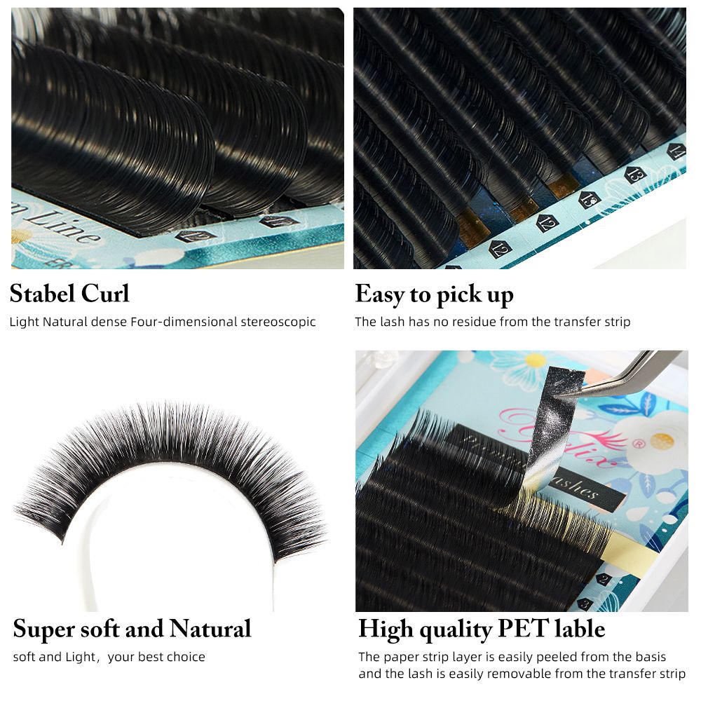 YELIX BLACK MATTE MINK PREMIUM LASHES Premium Lashes Eyelash Extension UKURAN LENGKAP (LEMBUT BANGET)