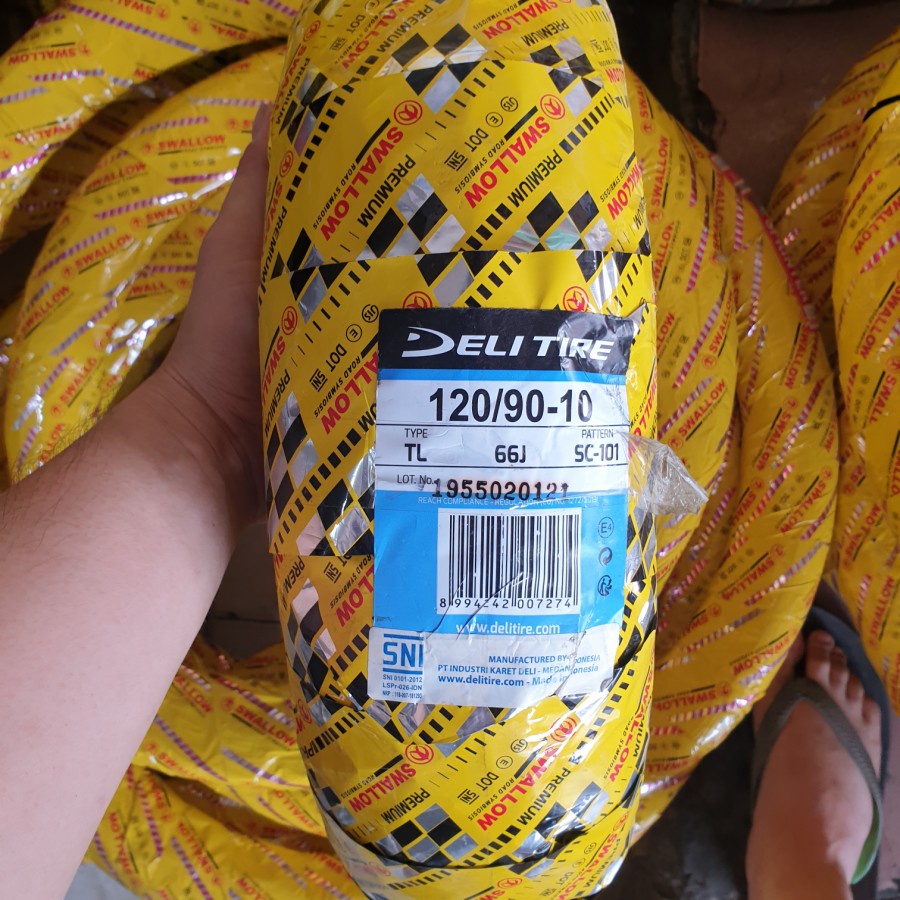 Ban SWALLOW 120/90-10 SC 101 VESPA LX, PIAGGIO ZIP BAN BELAKANG TUBELESS