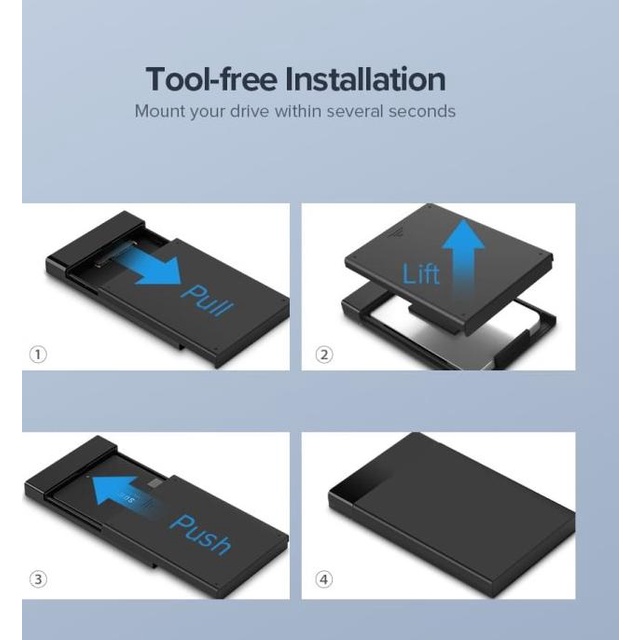 Ugreen Casing Enclosure Hard Disk External 2.5 "SATA USB3.0 - (30848)