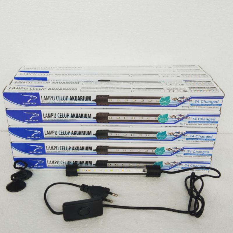 Lampu led celup aquarium tank 20cm 20 cm ROSSTON T4 20 SS 3 mode 3X GANTI WARNA 3MODE akuarium lamp ( SS )
