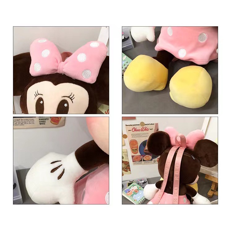 cod☜☞ready Tas Ransel Fashion Motif Kartun Karakter Hewan pink Anak &amp; Dewasa Minnie lagilaku