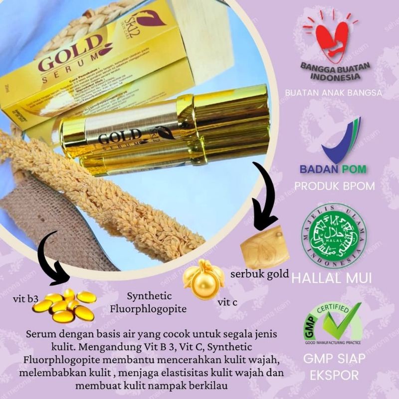 Serum Gold SR12- pengencang kulit - serum emas asli - penghilang flek hitam - BPOM