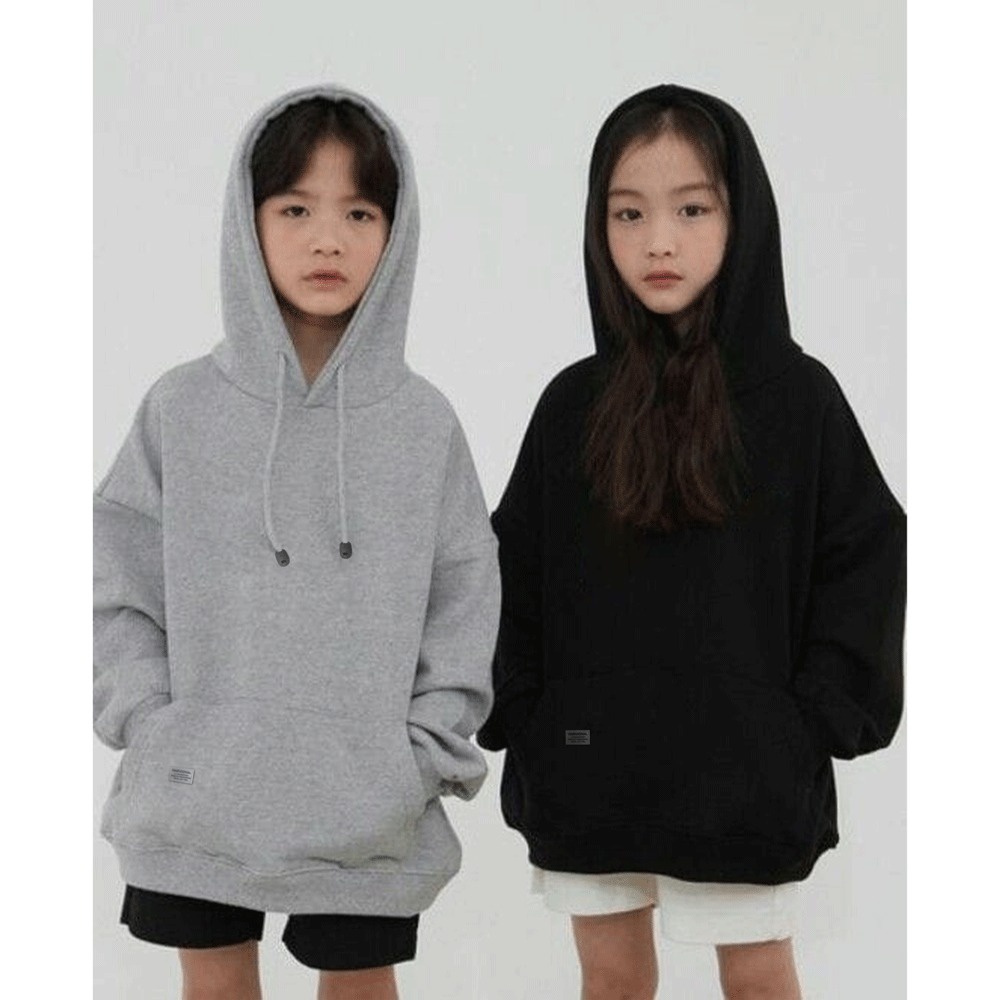 Parisdivarious Sweater Hoodie Jemper Kid Anak Polos Bahan Fleece Size S - XXL (Cowok &amp; Cewek)