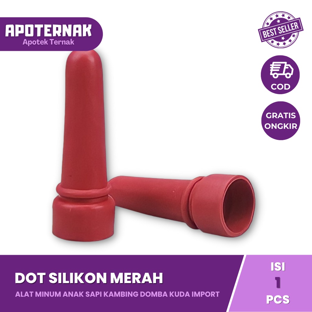 DOT KAMBING SAPI SILICON MERAH &amp; BOTOL 1 Liter KAMBING DOMBA SAPI KERBAU | Apoternak