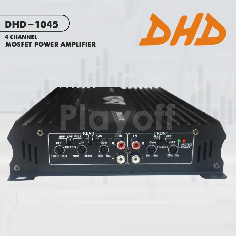 DHD 1045 Power Amplifier 4 Channel Audio Mobil Black And Silver