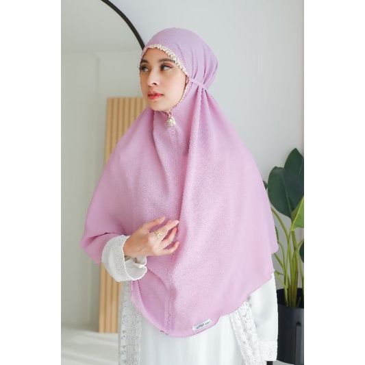 KERUDUNG TALI RENDA XL/BERGO RENDA JUMBO/JILBAB RENDA/HIJAB INSTAN RENDA