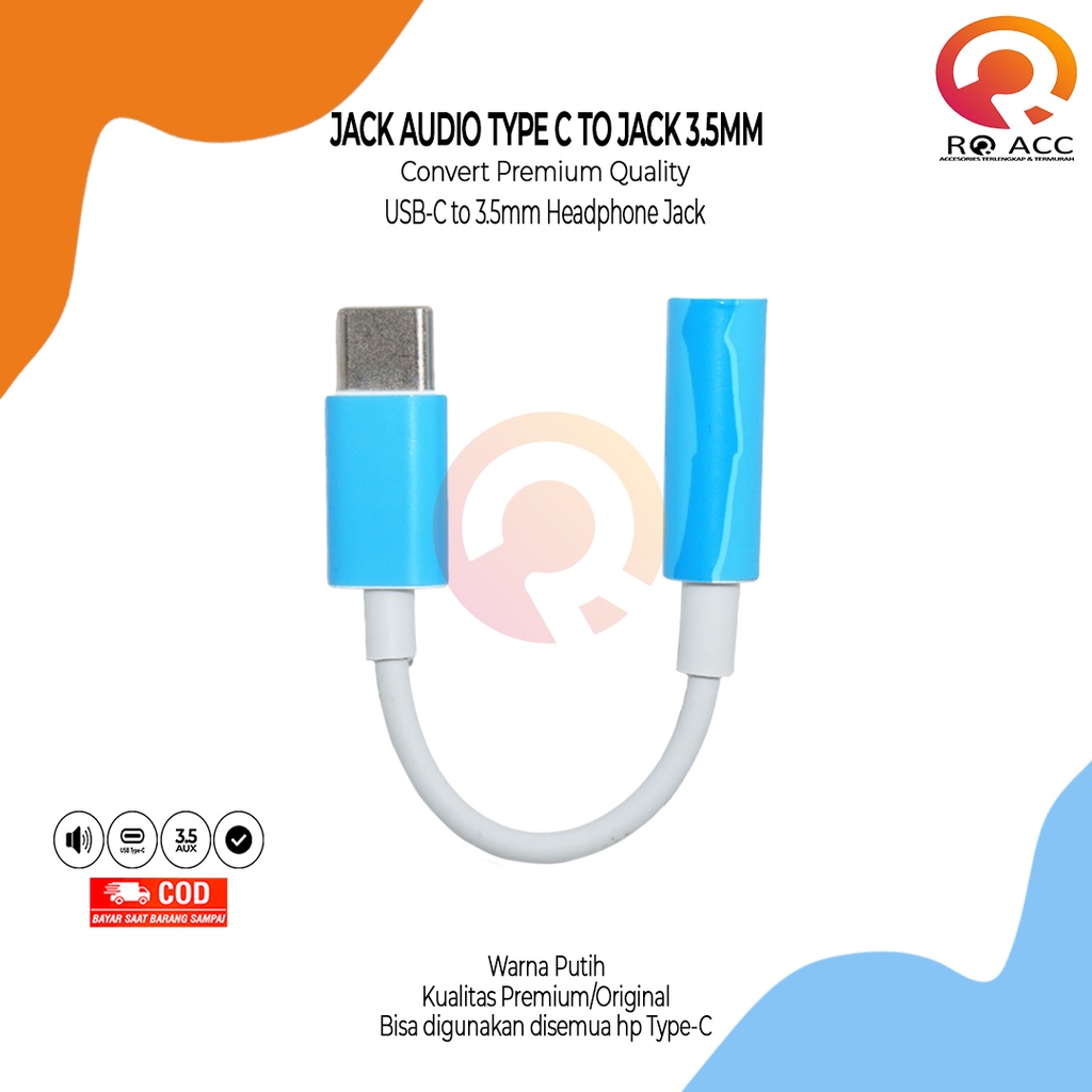 [RO ACC] JH022 JACK AUDIO TYPE C TO JACK 3.5MM CONVERTER PREMIUM QUALITY