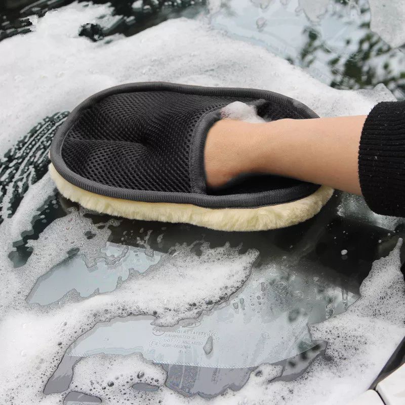 Nuansa - Sarung Tangan Cuci Mobil Cuci Pad Wool Glove Car Wash Microfiber