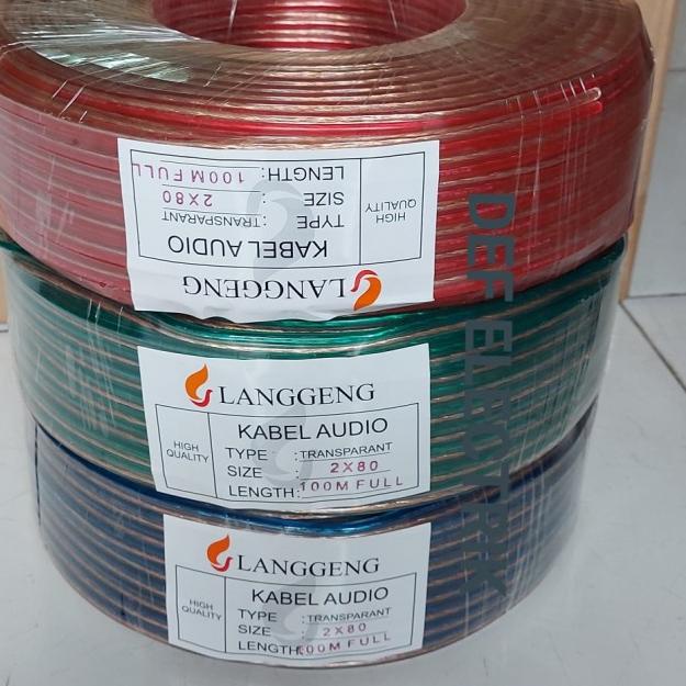 KABEL LISTRIK TRANSPARAN SERABUT 2X80 100METER - 2x80 100 yard