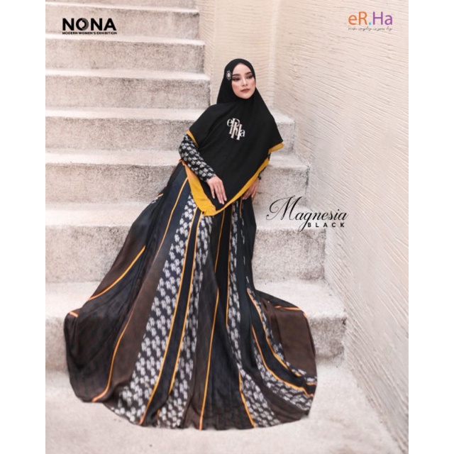 [ER.HA SYARI] GAMIS SYARI TERBARU / DRESS SET PRINTING " MAGENESIA SET " BY ERHA SYARI