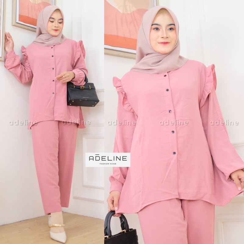 Slimpi Set Ld110 - SetCel Crinkle Airflow One Set Crinkle Jumbo Oversize Setelan Wanita  / R.6 - 326-6591