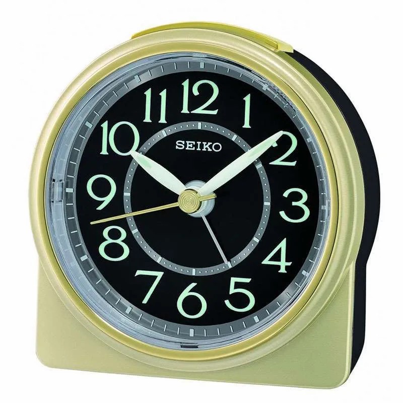 JAM MEJA WEKER ALARM QHE165G QUIET SWEEP - gold