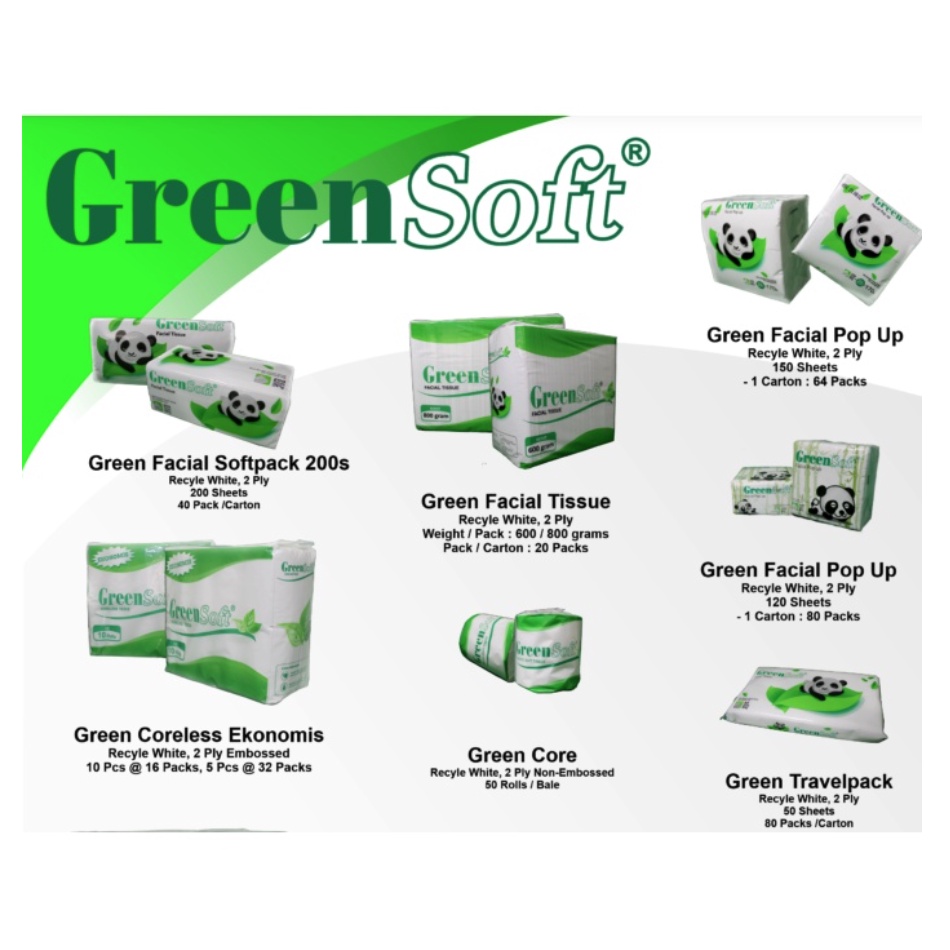 TISU GREEN SOFT GULUNG TANPA TULANG ISI 10 PCS