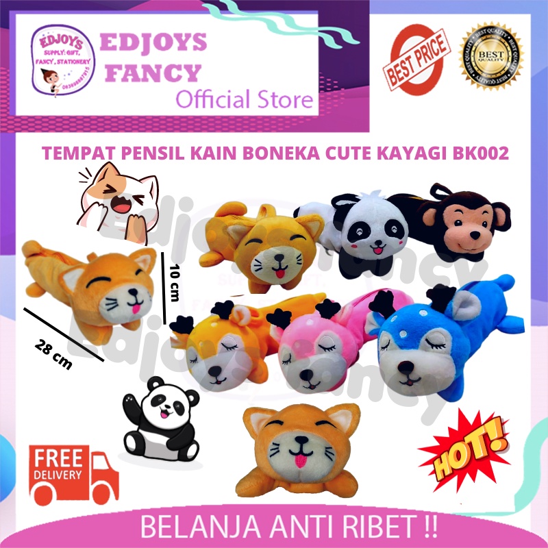 

Edjoys Tempat pensil aesthetic dompet pensil bahan kain kotak pensil ABG anak remaja resleting aesthetic anak boneka cute elegant aesthetic animal KY-BK002