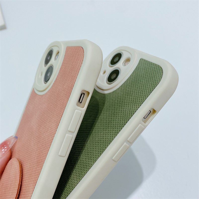 Soft Case Bahan TPU Kulit Dengan Bracket Magnetik Untuk iPhone 11 12 Pro X XS Max XR Se20 7 8 Plus