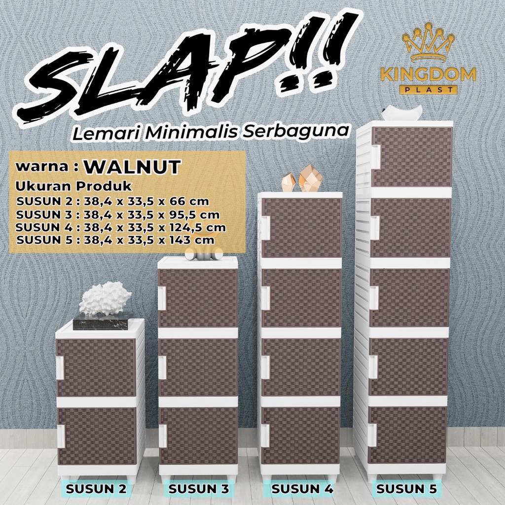 LEMARI PAKAIAN MINIMALIS KINGDOM SLAP WALLNUT LEMARI SWING LEMARI PLASTIK LEMARI BAJU LEMARI BAGUS LEMARI MURAH