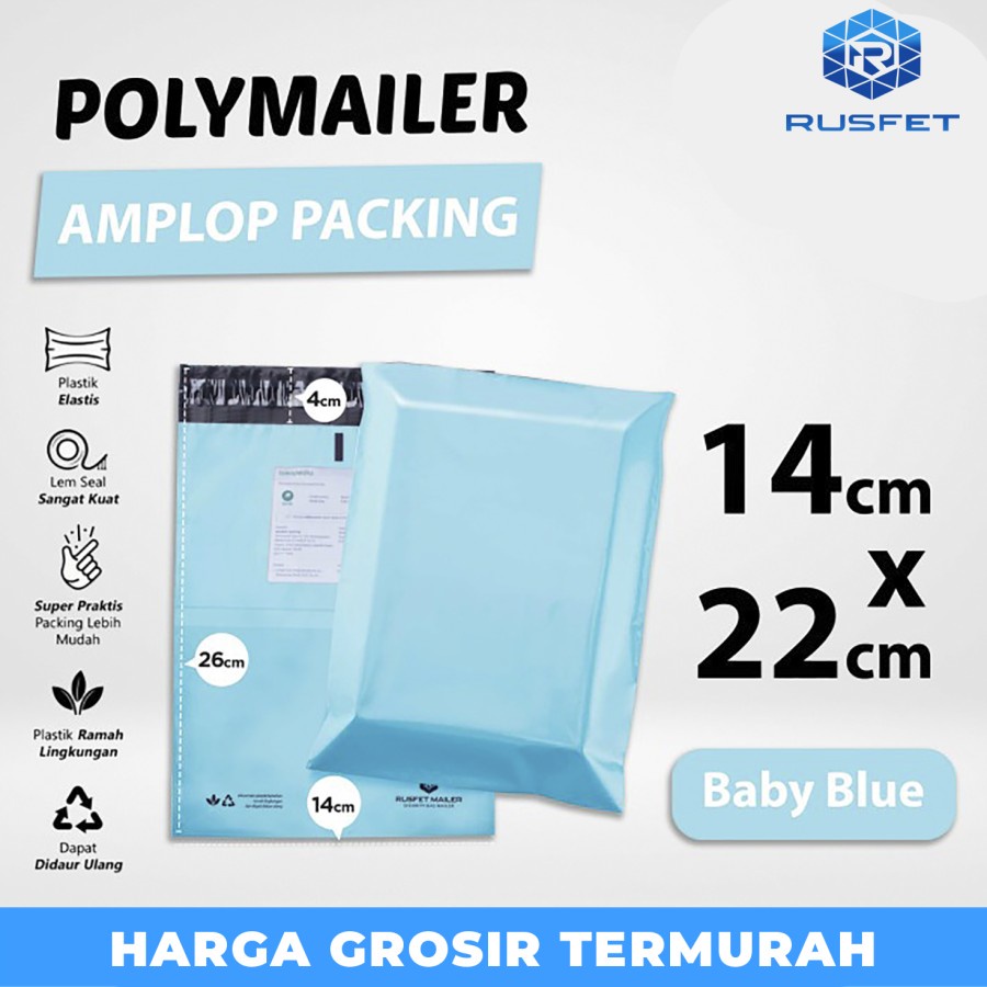 

Polymailer TOSCA 14x22cm Amplop Plastik packing Olshop Premium / pack