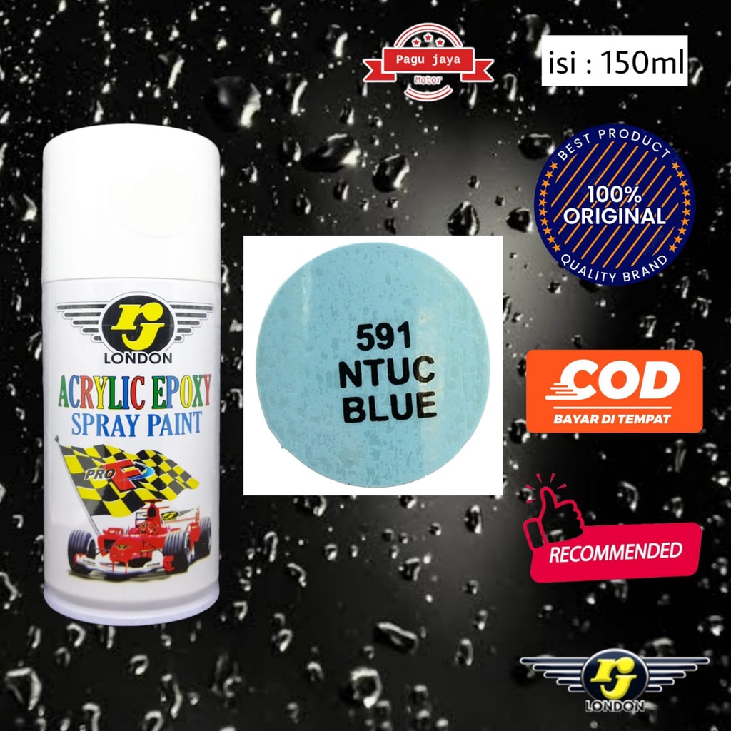 pilox pilok 150cc warna NTUC BLUE BIRU rj london cat semprot spray paint untuk motor mobil kayu besi plastik helm velg