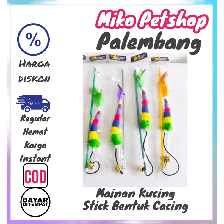 Mainan kucing Stick Bentuk Cacing