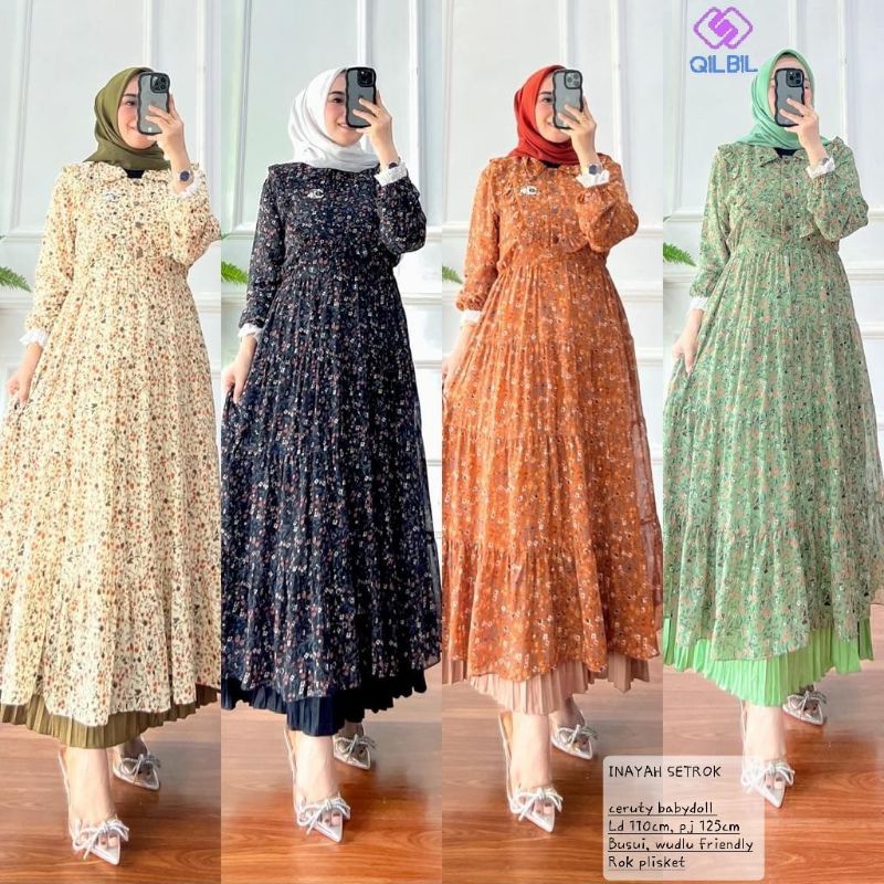 Inayah set rok by Qilbil