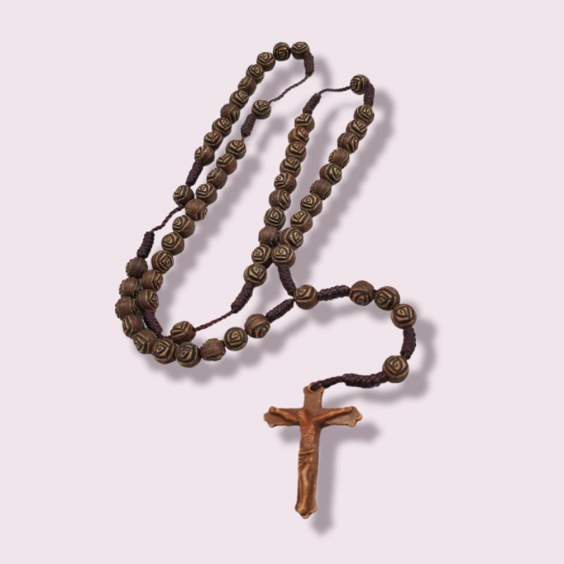 Kalung Rosario Kayu Ulir Bunda Maria