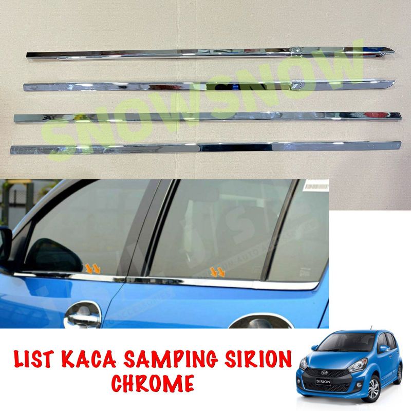 Paket List Kaca Samping Belakang Grand All New Sirion Chrome