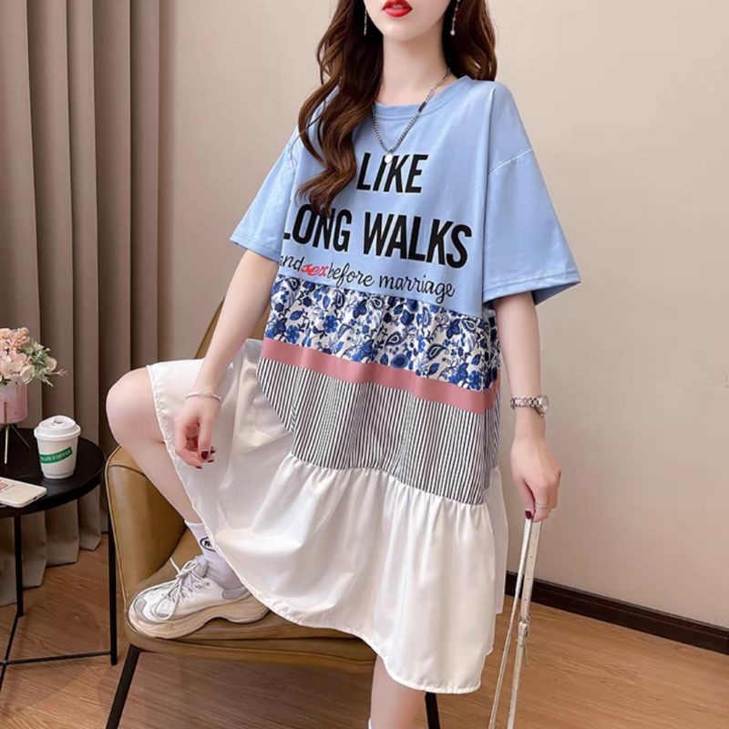 MDLV ~ 89291# Shinika Tiered Mini Dress Big Size Korea Import