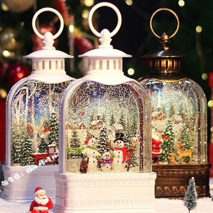 

BEST QUALITY - SNOW GLOBE LENTERA LED SNOWMAN SANTA KADO MUSIC BOX MUSIK NATAL LED