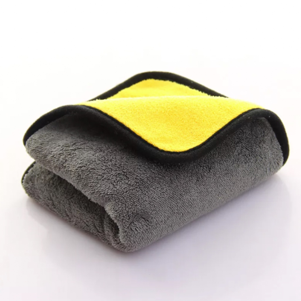 Kain Lap Mobil Microfiber Car Wipe cloth Universal Serba Guna Tebal Lap Motor Warna Kuning Abu