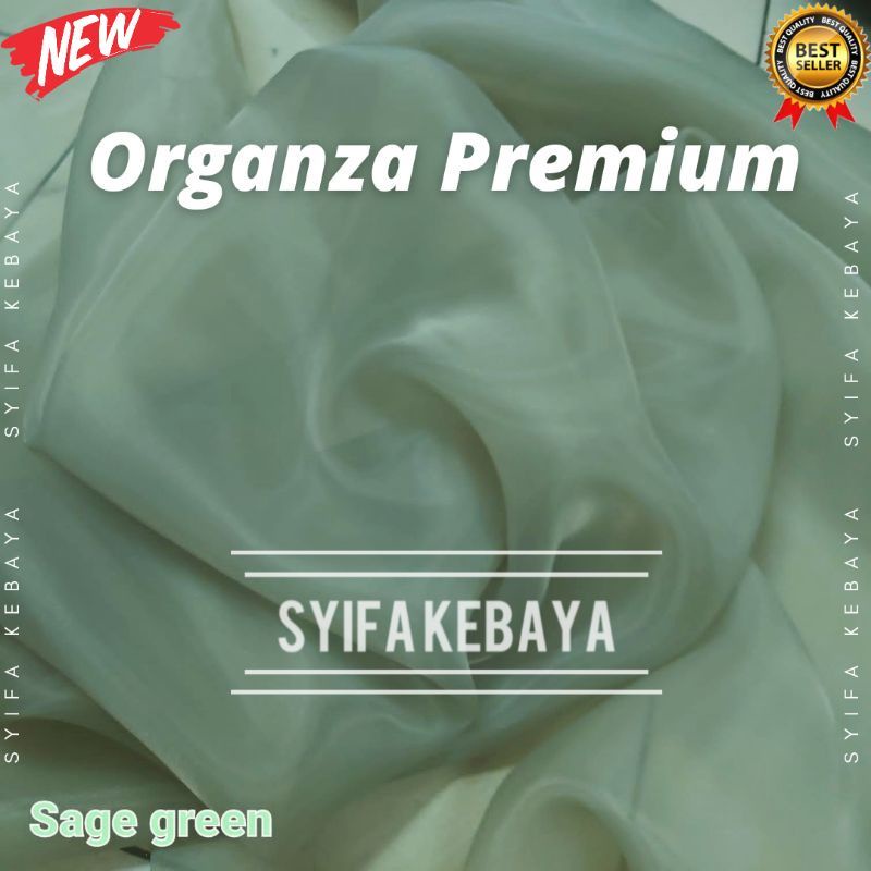 Kain Organza Premium - Bahan/ Kain Organza Silk Polos Meteran