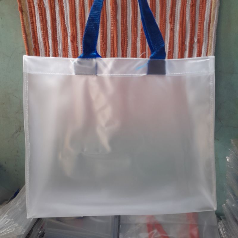 Tote bag tas hampers mika dof transparan ukuran 30x25x10 tebal 0,25A