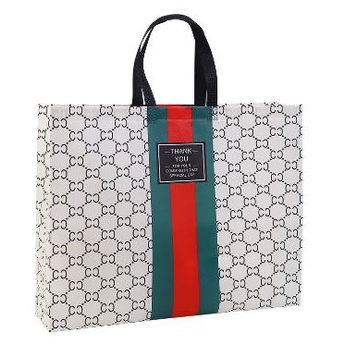 

Paper Bag Kain Motif GUCCI LIST PUTIH XL