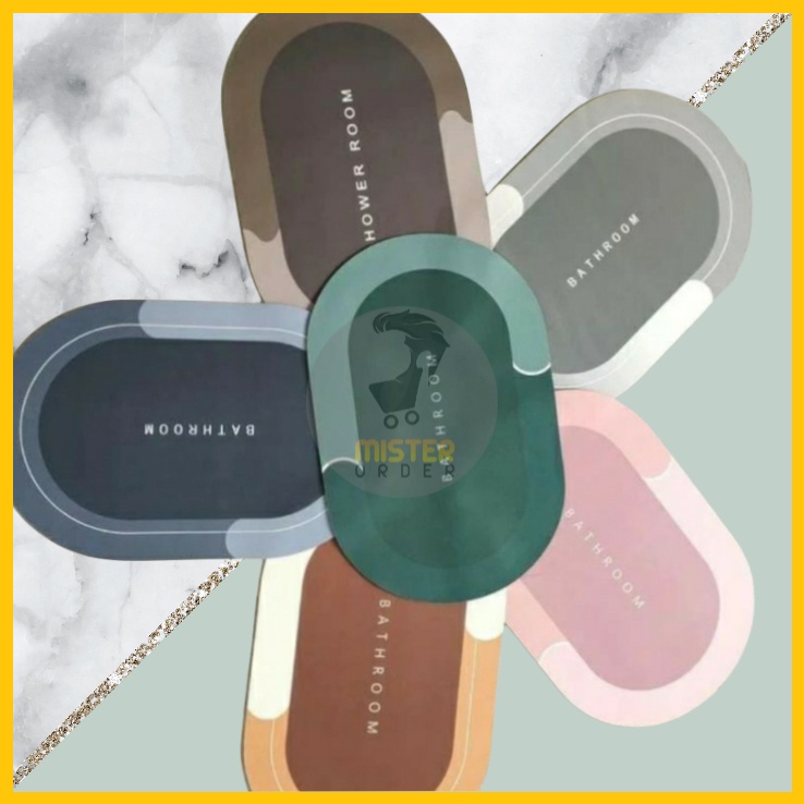 [COD] KESET KAKI DIATOMITE BUNDAR OVAL - KESET WARNA ANTI SLIP - KESET BATHROOM