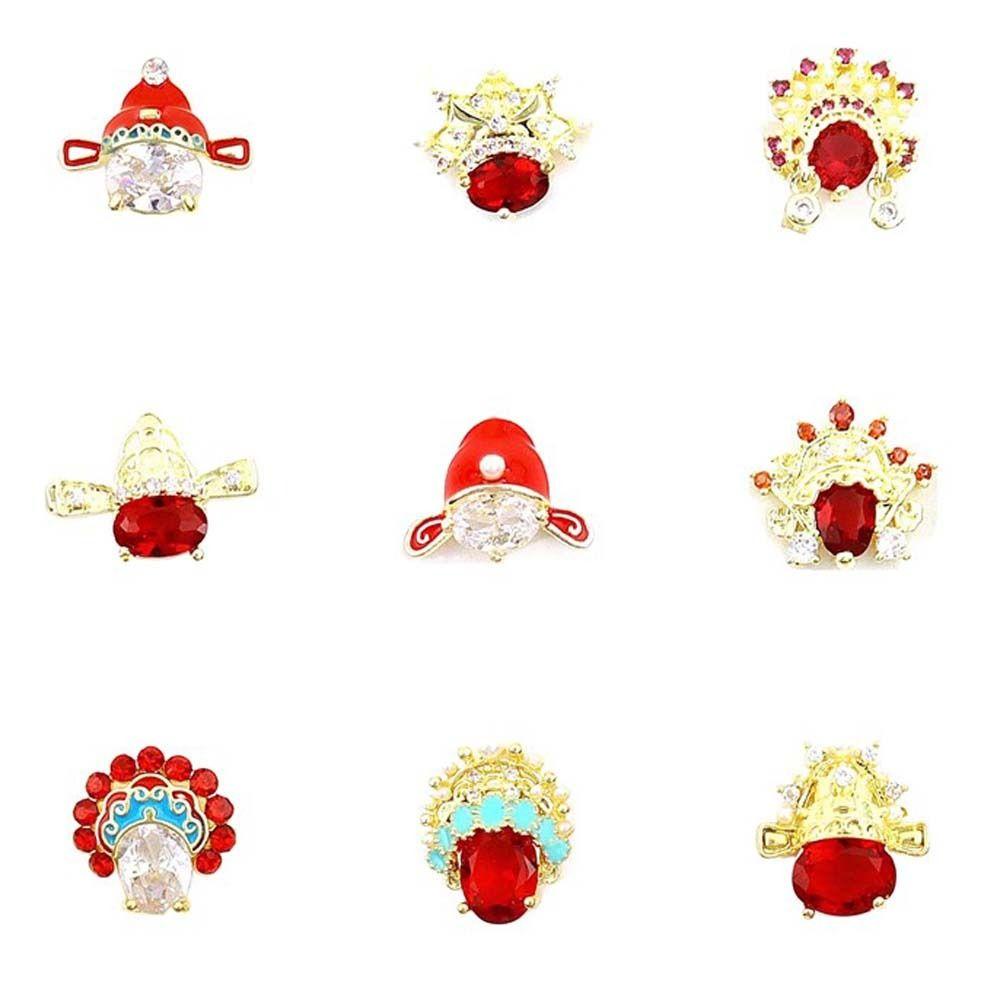Mxbeauty Hiasan Kuku Imlek Fashion Gaya China Pernikahan Tahun Baru Nail Art FU Karakter Manicure Aksesoris 3D Perhiasan Kuku